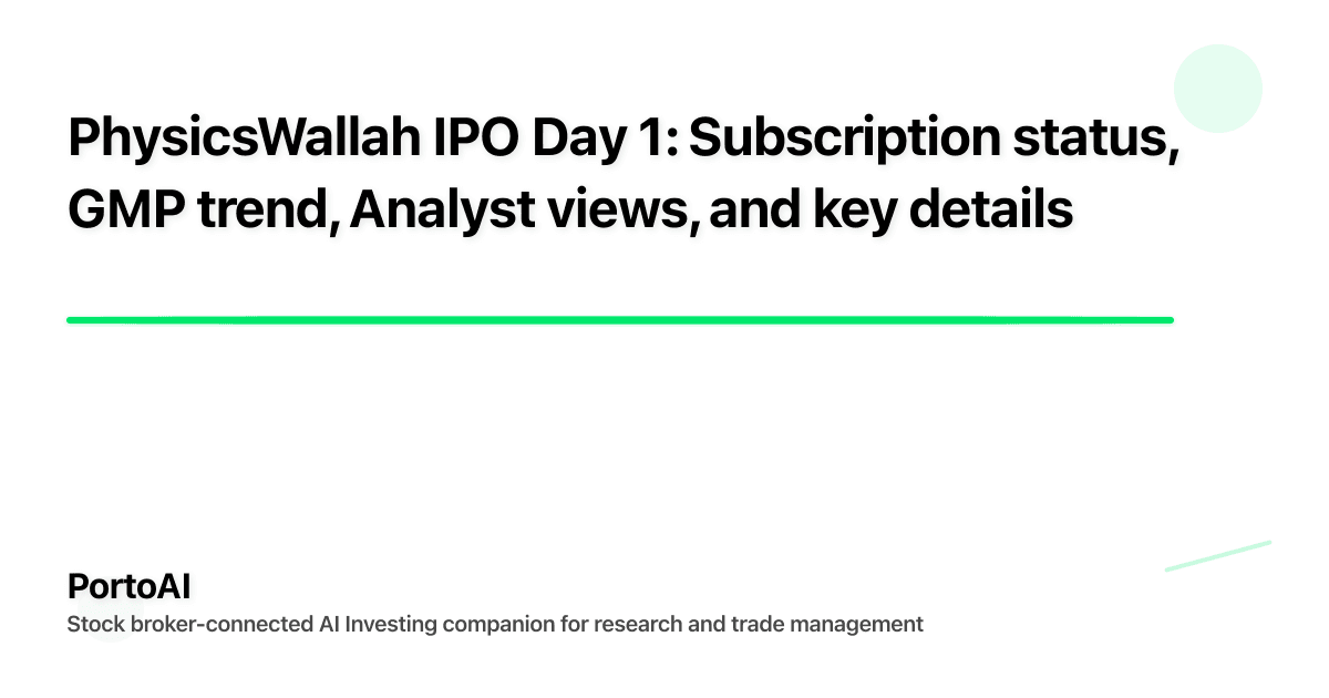 PhysicsWallah IPO Day 1: Subscription status, GMP trend, Analyst views, and key details